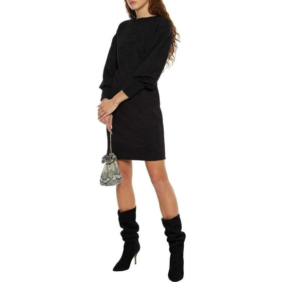 🌸SOLD🌸 NWT Walter Baker | Black Chenille Rib Knit Sweater Dress XS - Picture 1 of 11